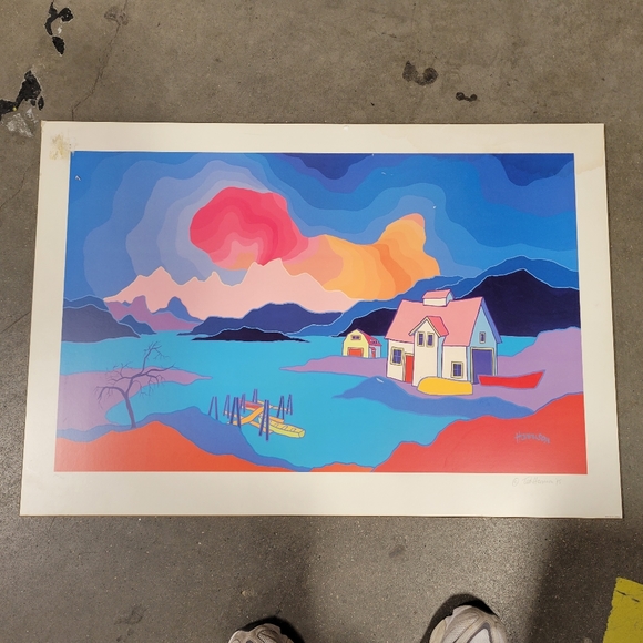 Other - TED HARRISON 1926-2015 HAND SIGNED SERIGRAPH "GOING OUTSIDE" 1992 #128/200